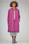 wide and long raincoat in cotton, polyamide and elastane - AHIRAIN 