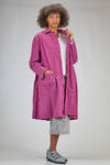 wide and long raincoat in cotton, polyamide and elastane - AHIRAIN 