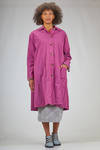 wide and long raincoat in cotton, polyamide and elastane - AHIRAIN 