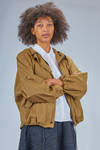 wide hip-length blouson in cotton, polyamide and elastane canvas - AHIRAIN 