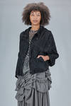 wide hip-length blouson in nylon and cotton canvas - AHIRAIN 