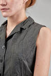wide hip-length vest in crisp washed cotton canvas - ALBUM DI FAMIGLIA 