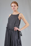 long wide asymmetrical dress in linen canvas and ramié - ATELIER SUPPAN 