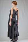 long wide asymmetrical dress in linen canvas and ramié - ATELIER SUPPAN 