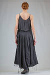 long wide asymmetrical dress in linen canvas and ramié - ATELIER SUPPAN 