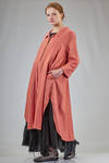 long wide dust coat in flamed hand-dyed linen - ATELIER SUPPAN 