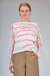 maglia al fianco, ampia, in maglia rasata di lino e poliammide stampata - F-CASHMERE by FISSORE 