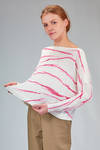 wide hip-length sweater in stockinette stitch and printed polyamide - F-CASHMERE by FISSORE 