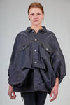 caban 'sculpture' a cappa al fianco in denim di cotone - JUNYA WATANABE 