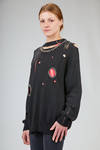 maglia al fianco, morbida, in maglia rasata di cotone e parti metalliche - JUNYA WATANABE 