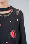 maglia al fianco, morbida, in maglia rasata di cotone e parti metalliche - JUNYA WATANABE 