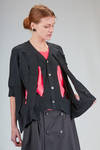 cardigan al fianco, ampio, in maglia di lana a costine - JUNYA WATANABE 
