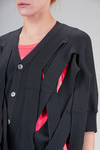 cardigan al fianco, ampio, in maglia di lana a costine - JUNYA WATANABE 