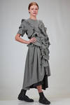 abito 'sculpture' longuette in micro pied-de-poule di lana - NOIR KEI NINOMIYA 