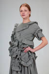abito 'sculpture' longuette in micro pied-de-poule di lana - NOIR KEI NINOMIYA 