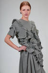 abito 'sculpture' longuette in micro pied-de-poule di lana - NOIR KEI NINOMIYA 