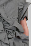 abito 'sculpture' longuette in micro pied-de-poule di lana - NOIR KEI NINOMIYA 