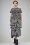 t-shirt al fianco in tulle di poliestere con stampa a pied-de-poule - NOIR KEI NINOMIYA 