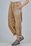pantalone ampio in micro-chevron lavato e stinto di lino, viscosa e cotone - FORME D' EXPRESSION 