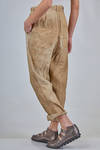 pantalone ampio in micro-chevron lavato e stinto di lino, viscosa e cotone - FORME D' EXPRESSION 