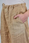 pantalone ampio in micro-chevron lavato e stinto di lino, viscosa e cotone - FORME D' EXPRESSION 