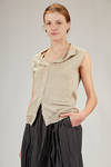 relaxed hip-length sweater in melange linen fabric - FORME D' EXPRESSION 