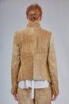 giacca al fianco, sfiancata, in micro-chevron lavato e stinto di lino, viscosa e cotone - FORME D' EXPRESSION 