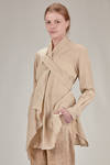 long wide shirt in viscose and shantung linen - FORME D' EXPRESSION 