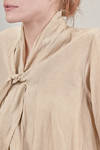 long wide shirt in viscose and shantung linen - FORME D' EXPRESSION 