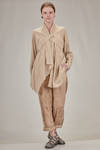 long wide shirt in viscose and shantung linen - FORME D' EXPRESSION 