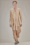 long wide shirt in viscose and shantung linen - FORME D' EXPRESSION 