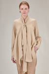 long wide shirt in viscose and shantung linen - FORME D' EXPRESSION 