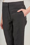 slim fit trousers in washed textured linen - FORME D' EXPRESSION 