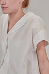 wide hip-length shirt in washed cotton muslin - FORME D' EXPRESSION 