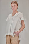 wide hip-length shirt in washed cotton muslin - FORME D' EXPRESSION 