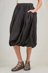 wide knee-length skirt in washed cotton muslin - FORME D' EXPRESSION 