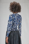 cardigan al fianco, asciutto, in maglia rasata di cotone stampato - MJ WATSON 