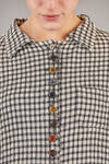 camicia lunga e dritta in seersuker leggero a check di viscosa, lana ed elastan - ARCHIVIO J. M. RIBOT 