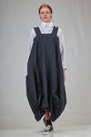 abito a salopette lungo e ampio in tela techno di poliestere lavato - COMME des GARÇONS - COMME des GARÇONS 