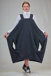 abito a salopette lungo e ampio in tela techno di poliestere lavato - COMME des GARÇONS - COMME des GARÇONS 