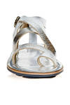 sandalo CRETE in pelle di vacchetta metallizzata e classica suola rotonda in gomma - TRIPPEN for IVO MILAN 