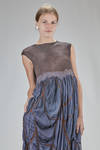 long and wide dress in merino wool, beech, and silk nuno-felt - AGOSTINA ZWILLING 
