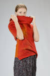 asymmetrical rectangle sweater in merino wool and silk nuno-felt - AGOSTINA ZWILLING 