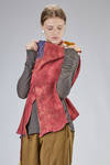 scarf/vest with a large hand-braided lace in nuno-felt of merino wool and silk - AGOSTINA ZWILLING 