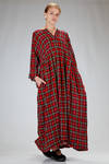 long dress made of washed wool tartan gauze - DANIELA GREGIS 