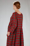 long dress made of washed wool tartan gauze - DANIELA GREGIS 