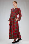 long dress made of washed wool tartan gauze - DANIELA GREGIS 