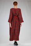 long dress made of washed wool tartan gauze - DANIELA GREGIS 