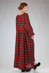 long dress made of washed wool tartan gauze - DANIELA GREGIS 