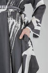 abito lungo e svasato in twill di seta bicolore - DANIELA GREGIS 